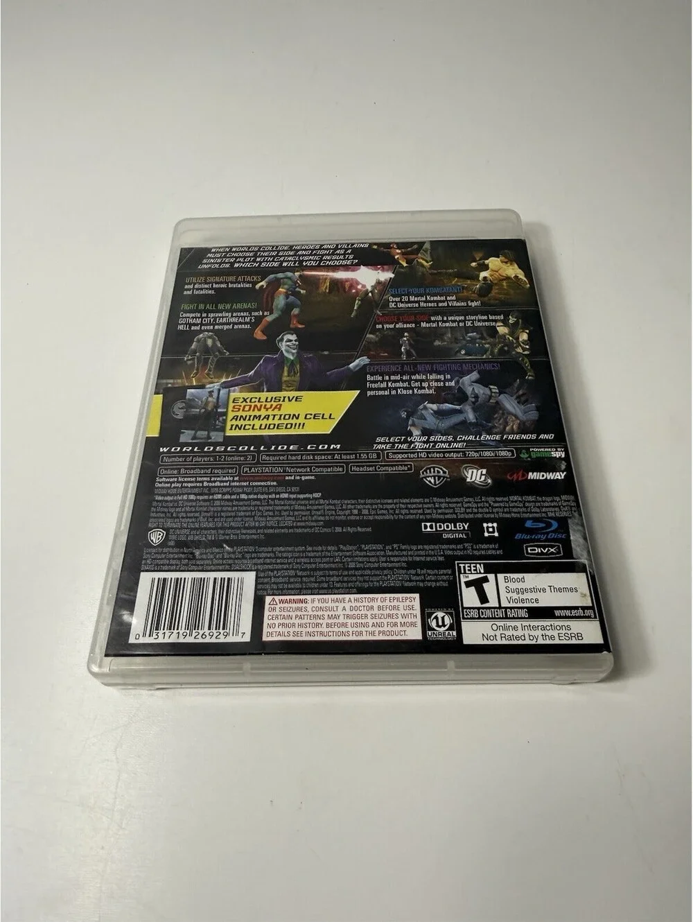PS3 Mortal Kombat vs. DC Universe (Sony PlayStation 3 Video Game) Rated Teen EUC